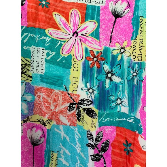 Diane Gilman Womens Multicolor Floral Patchwork Button-Up Silk Jacket - Picture 9 of 12